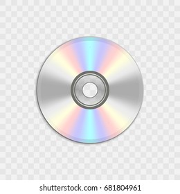 Ilustración vectorial de CD o DVD compacto realista aislada en segundo plano.