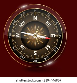 Realistic Compass Ai Vector Illustration