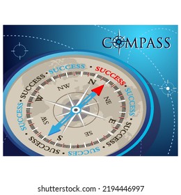 Realistic Compass Ai Vector Illustration Stock Vector (Royalty Free ...