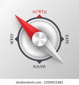 REALISTIC Compass on a white background. Vector Illustration.