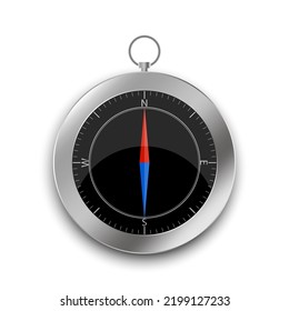 realistic compass. White background. Vector illustration. stock image.