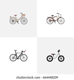 Realistic Competition Bicycle, Equilibrium, Brand Vector Elements. Set Of  Realistic Symbols Also Includes Bicycle, Equilibrium, Triathlon Objects.