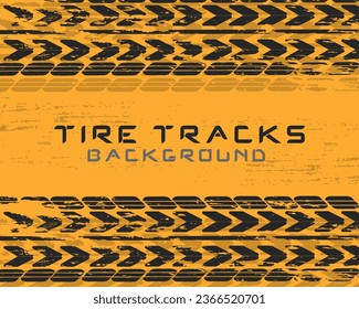 Realistic composition traces. Traces car tires and tracks on a colored background. Motocross, bike path, car track or auto racing. Tire change car service. Vehicle icon - minimum symbol. 