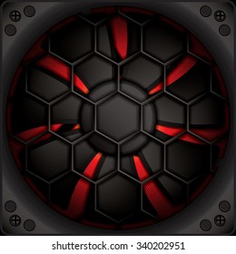 Realistic computer cooler.Vector Illustration
