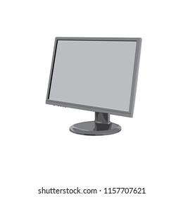 Realistic computer display isolated on transparent background. Vector mockup. Vector illustration