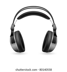 Realistic computer headset. Illustration on white background