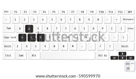 Realistic Computer keyboard. Modern design. Vector.