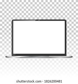 Realistic computer or laptop isolated on background. Vector mockup.