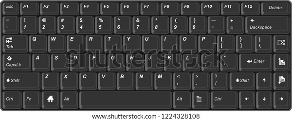 Realistischer Computer Oder Notebook Tastatur Vektorgrafik Stock Vektorgrafik Lizenzfrei