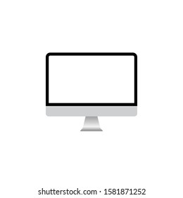 Realistic computer monitor icon vector isolated on white background