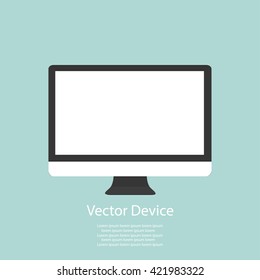 Realistic computer monitor isolated background. Vector illustration