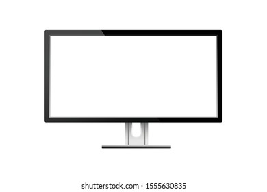 Realistic computer monitor isolated on white background. LCD monitor display.