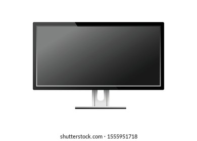 Realistic computer monitor isolated on white background. LCD monitor display.