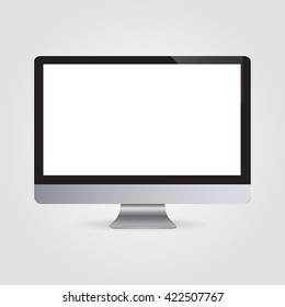 Realistic computer monitor isolated on background. Vector illustration