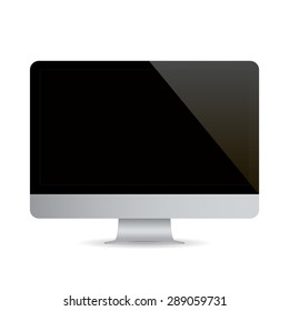 Realistic computer monitor on a white background. Isolated. Vector illustration.