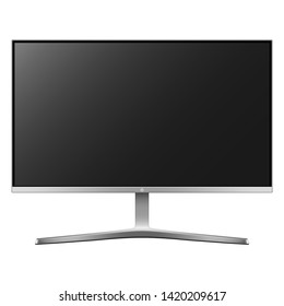 Realistic computer, monitor, screen isolated on white background. Vector illustration