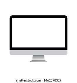 Realistic computer monitor, screen isolated on white background. simple Vector illustration