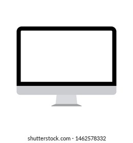 Realistic computer monitor, screen isolated on white background. simple Vector illustration