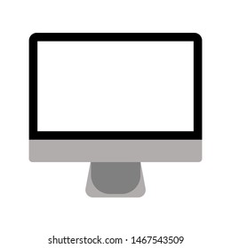 Realistic computer monitor, screen isolated on white background. icon Vector illustration