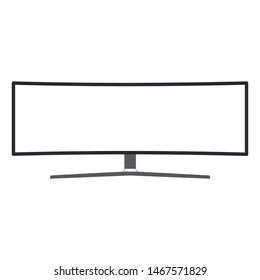 Realistic computer monitor, screen isolated on white background. simple icon Vector illustration