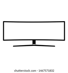 Realistic computer monitor, screen isolated on white background. simple icon Vector illustration