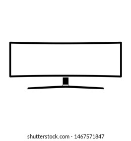 Realistic computer monitor, screen isolated on white background. simple icon Vector illustration