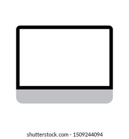 Realistic computer monitor, screen isolated on white background. simple Vector illustration