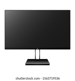 Realistic computer monitor, screen isolated on white background. Vector illustration