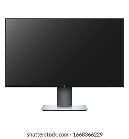 Realistic computer monitor, screen isolated on white background. Vector illustration