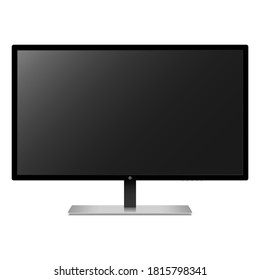 Realistic computer monitor, screen isolated on white background. Vector illustration