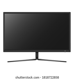 Realistic computer monitor, screen isolated on white background. Vector illustration