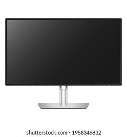 Realistic computer monitor, screen isolated on white background. Vector illustration