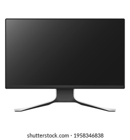 Realistic computer monitor, screen isolated on white background. Vector illustration