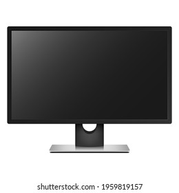 Realistic computer monitor, screen isolated on white background. Vector illustration