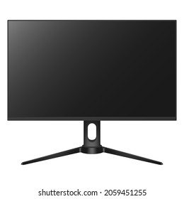 Realistic computer monitor, screen isolated on white background. Vector illustration