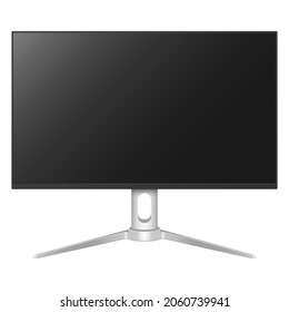 Realistic computer monitor, screen isolated on white background. Vector illustration