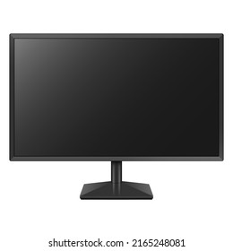 Realistic computer monitor, screen isolated on white background. Vector illustration