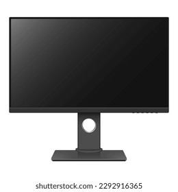 Realistic computer monitor, screen isolated on white background. Vector illustration