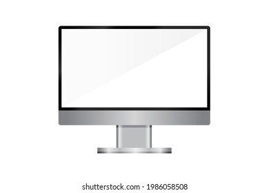 Realistic computer monitors are isolated on white background. Vector mockup. Vector illustration.