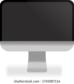 Realistic computer or Pc monitor isolated on background. Vector mockup.