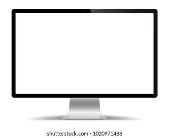 A realistic computer screen isolated on a white background