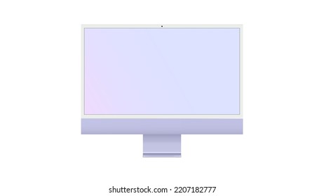 Realistic computer screen mockup. Modern computer display isolated. Computer realistic mockup. Monitor allow you to display your designs and layouts. Vector mockup.