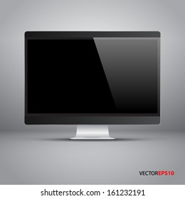 Realistic computer screen vector.