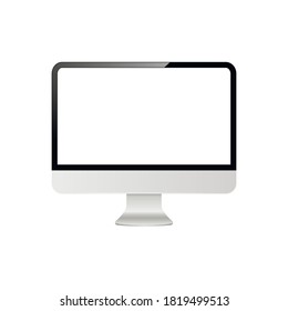 Realistic computer sign isolated on white background. Vector illustration. Eps 10