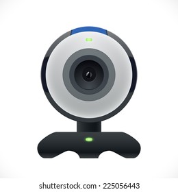 Realistic computer web cam. Vector Illustration.
