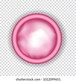 Realistic Condom  isolated on transparent background. Vector illustration.