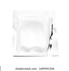 Realistic condom with package. Vector illustration isolated on white background. Easy to use for presentation your product, idea, design. EPS10.	