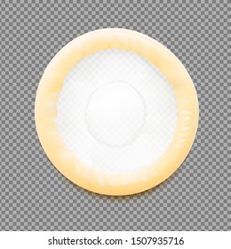 Realistic condom. Vector illustration isolated on white background. Easy to use for presentation your product, idea, design. EPS10.	
