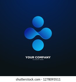 Realistic connected dots logo, tech logo, biology logo, vector, eps 10