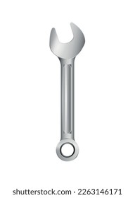 Realistic construction composition with isolated image of professional tool on blank background vector illustration